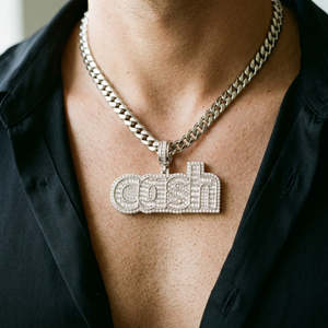 Collar con Letra Personalizada de Moissanita, Totalmente Incrustado en Piedras, Plata 925, Corte Brillante Redondo, Colgante con Nombre - Product Image 5