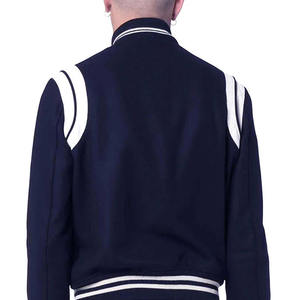 Chaqueta Retro Varsity para hombre, tejido de tacto suave, cuello levantado, cremallera completa, elegante y cómoda para el uso diario en clima fresco - Product Image 5