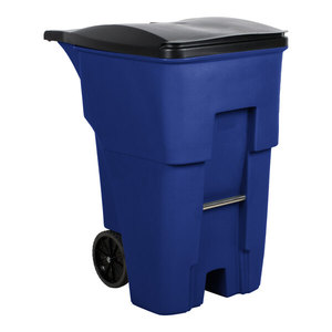 Bote de Basura Rectangular con Ruedas Rubbermaid FG9W2273BLUE BRUTE de 95 Galones, Color Azul, con Tapa - Product Image 1
