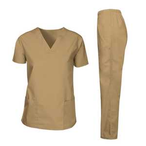 Combinaisons de gommage modernes pour médecins et infirmières Haut à col en V avec pantalon à taille élastique Tissu durable pour un usage médical quotidien - Product Image 1