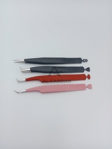 Pince à cils en acier inoxydable japonais de couleur personnalisée avec poignée en diamant et pointe pointue pour l'extension des cils - Product Image 3