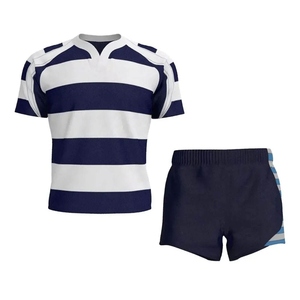 Uniformes de rugby personnalisés unisexes à manches courtes, respirants, anti-humidité, en tissu 100% polyester, vêtements de sport, logo, design OEM - Product Image 1