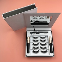 Extensions de cils faites à la main, kit de cils magnétiques, 4 paires avec un look naturel, faux cils magnétiques résistants