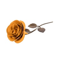 Fleur de rose en métal décorative Bouquet de rose en métal fait à la main en aluminium métallique brillant pour la décoration de la maison et du mariage
