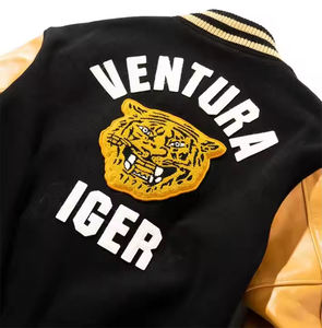 Veste Letterman universitaire à manches en peau de cheval personnalisée OEM pour hommes avec broderie en chenille et lettrage pour l'hiver - Product Image 6