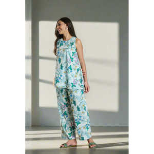 Conjunto Casual Grapevine Fusion con Estampado Floral, Corte Holgado y Cintura Natural, Transpirable, para Ocio - Product Image 3