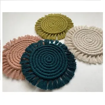 Macrame Handmade Round Coasters with Bohemian Style for Tea and Coffee Mugs at Lowest Price from India