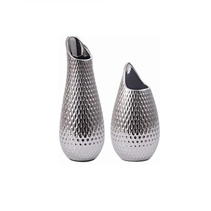 Aluminum Metal Enamel Finishing Flower <b>Vase</b> Home Festivals Decoration Classic Style <b>Set</b> of 2 Modern <b>Vases</b> Vessel Standard - Product Image 4