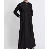 Qamis, Jubba, Kaftan pour Hommes, Mode Arabe de Dubaï, Robe Longue de Prière de l'Aïd, Vêtement Musulman Traditionnel, Grande Taille, en Coton Respirant, Islamique