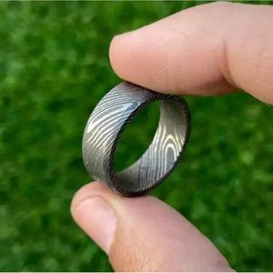 Custom Handmade Damascus Steel Ring with Beautiful <b>Gift</b> Box-Personalized Wedding or Anniversary <b>Gift</b> - Product Image 4