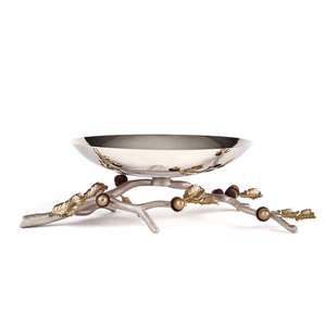 Cuenco para servir comida con acabado dorado clásico, cuenco decorativo para servir comida con acento floral - Product Image 2