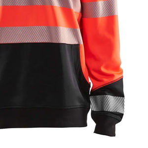 Custom Long Sleeve Reflective Work Hi Vis Sweatshirt <b>Red</b> Color Wholesale Hi Vis Reflective Shirts <b>Men</b> Workwear Sweatshirt - Product Image 5