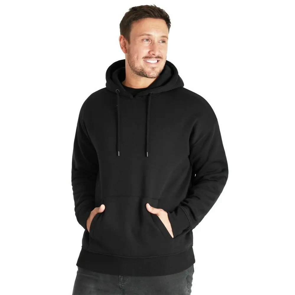 Mens Hoodie, BLACK Plain Pullover, Hooded Sweatshirts