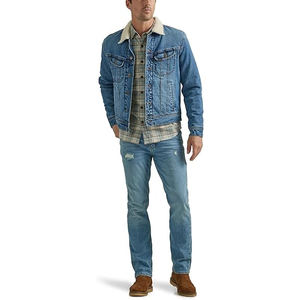 Veste en jean pour hommes de qualité supérieure manteau en jean bleu personnalisé veste en jean streetwear vintage élégante vente en gros pour les marques - Product Image 3