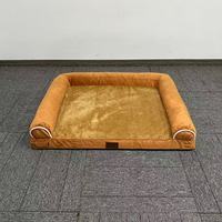 Canapé-lit pour chien rectangulaire de luxe, imperméable, fond antidérapant, orthopédique, écologique, doux, confortable, éponge amovible et lavable