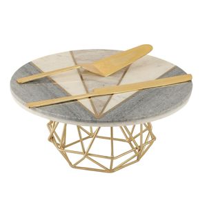 Décoration de table, support à gâteau en métal, support à cupcakes, support à desserts, finition dorée luxueuse, support à gâteau en métal - Product Image 1