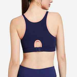 Sujetador deportivo sin costuras de alta calidad para mujer, recién llegado, Top atlético de alto soporte con Sujetador deportivo con logotipo frontal estampado personalizable - Product Image 5