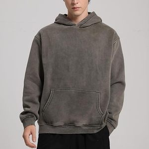Sudadera con capucha de lavado ácido de gran tamaño para hombre con precio directo de fábrica de alta calidad, Vintage Jersey de estilo, ropa de calle, Top para hombre - Product Image 2