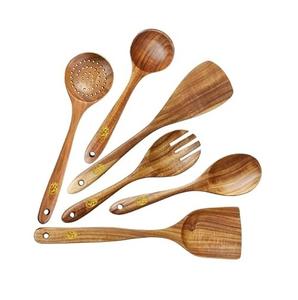 Juego de cucharas de cocina de comedor de mesa, cuchara de madera, cuchara de comida casera de tres piezas para uso en el hogar y el hotel - Product Image 5