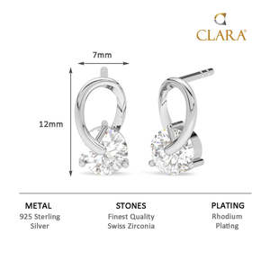 NOVAMART Fine 925 Sterling Silver Solitaire <b>Studs</b> <b>Earrings</b> 14K & 18K Gold Plated <b>Emerald</b> Cut Diamond Rose Star Shape Pattern Who - Product Image 6