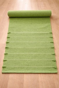 Green Rectangle Chenille Exercise Mat Woven Non-Slip Rubber Backing Contemporary Style Home Use - Product Image 3