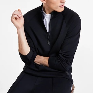 Services ODM et OEM de haute qualité pour hommes quart de fermeture éclair col montant poche zippée sweatshirts personnalisés unis - Product Image 2