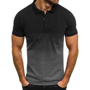 Patrón sólido deportivo informal para hombre para camiseta de polo Gradiente 3D Manga corta Transpirable Bordado Tallas grandes - Product Image 1