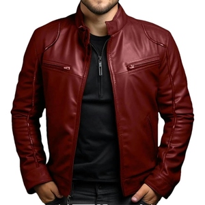 Veste en cuir d'agneau pour homme de qualité supérieure, veste de moto classique, vêtement d'extérieur chaud et tendance, style urbain, mode décontractée, haut - Product Image 3