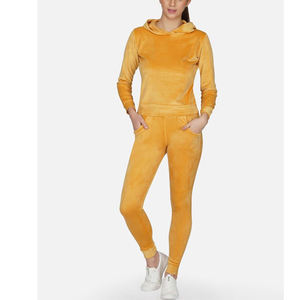 Dernier nouveau survêtement élégant avec logo personnalisé, hauts courts, sweats à capuche et jogging, survêtement 2 pièces pour femmes, survêtements en velours, combinaisons pour femmes - Product Image 2