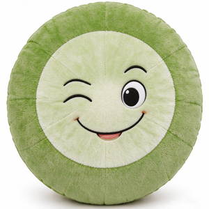 Peluche unique et douce en forme de tranche de kiwi, avec doublure en maille brodée, adorable coussin fruit triste et pleurant pour décoration de canapé, cadeau d'anniversaire - Product Image 3