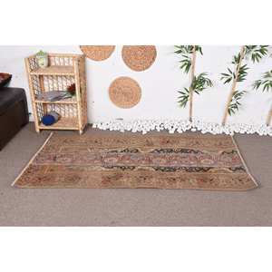 Antiguo marrón rojo 3,2 X 6.2ft Vintage turco alfombra lana Seagrass 10mm área grande Patchwork para pasillo rectángulo látex habitación alfombra - Product Image 1