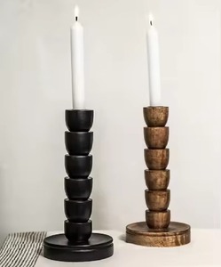 Bougeoir en bois sculpté avec finition blanche pour article décoratif de noël festival diwali - Product Image 2