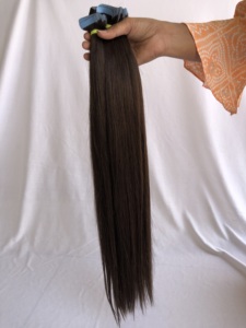 High Quality 100% Remy Virgin <b>Tape</b> Hair 24'' Straight Soft Indian Cambodian Raw Export Colour #2 Wholesale Indian Vendor - Product Image 6
