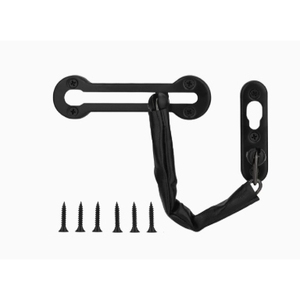 Black Stainless Steel 3-Piece Set Door Chain Bolt Anti-Theft <b>Security</b> Door <b>Lock</b> for <b>Window</b> & Door Access - Product Image 1