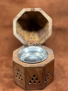 Tradebyd Brûleur décoratif en bois Bakhoor Porte-encens arabe pour cadeaux de mariage et usage domestique - Product Image 4