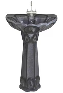 Direct d'usine élégant lavabo sur pied en céramique carré LCD ensemble coloré imprimé Lavabo évier Morbi inde Design - Product Image 6