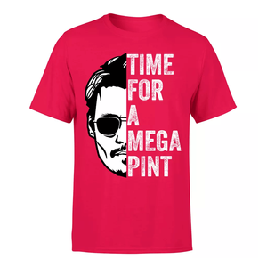 Erstklassiges Vintage Herren T-Shirt mit Zeit für ein Mega Pint Sarkastisches Zitat gedruckt - Product Image 6