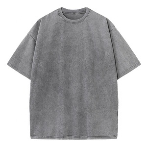 2024 été 230G 100% coton lavage à l'acide cire teinture col rond à manches courtes t-shirt en plein air surdimensionné mode sport T-shirts pour hommes - Product Image 3