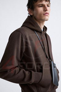 เสื้อฮู้ดดี้ทรงบ็อกซี่แบบครอปสำหรับผู้ชาย สไตล์สตรีทแฟชั่น ผ้าฝ้ายฟลีซ 400 GSM ทรงหลวม สวมใส่สบาย ความยาวสั้น ผลิตโดย OEM - Product Image 4