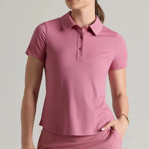 Camiseta de Golf de Punto Casual de Verano para Mujer, Tallas Grandes, Color Sólido, Manga Corta, Transpirable, Última Tendencia - Product Image 6