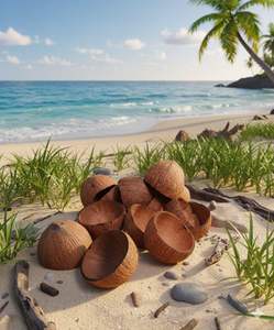 Mitades de Cáscara de Coco Natural Hechas a Mano para Manualidades y Decoración, Cuencos de Cáscara Seca Natural, Venta al por Mayor de Cuencos Naturales, Vajilla Sostenible - Product Image 4