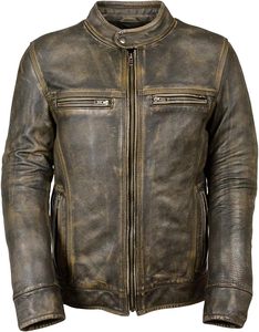 Chaqueta de cuero de moda, chaqueta de cuero para hombre, silueta lavada y frotada, Chaqueta corta desgastada de cuero para motocicleta para hombre - Product Image 3