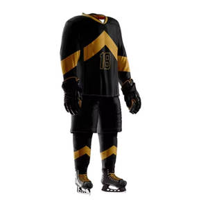 Vêtements de sport Maillot de hockey sur glace 100% Ensembles de hockey sur glace en polyester pour patchs personnalisés Ensembles de maillots de hockey sur glace fabriqués au Pakistan - Product Image 3