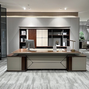 Bureau de direction moderne de luxe, bureau modulaire en bois pour PDG, poste de travail en forme de L, grand bureau de direction, ensemble de mobilier de bureau - Product Image 5
