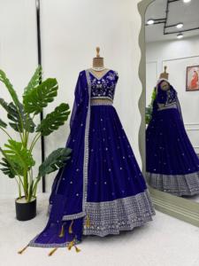 Georgette lehenga choli อินเดียอินเดียกับ dupatta ที่มีคุณภาพชั้นนำที่น่าสนใจ - Product Image 6