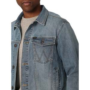 2025 nouveau Style hommes personnalisé Western doublé Denim veste en gros coton décontracté manteau col montant enduit traitement pas cher prix - Product Image 2