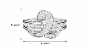 แหวนทองคำ 14K ประดับเพชรแท้ 54 เม็ด น้ำหนัก 0.40 กะรัต ดีไซน์หรูหราสำหรับสุภาพสตรี - Product Image 2