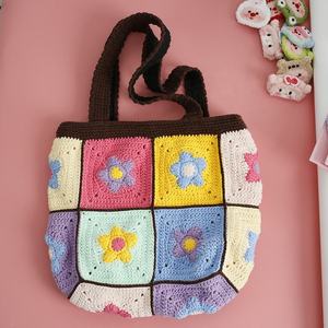 Bolso de Hombro Tejido a Mano para Mujer, Hilo de Algodón Puro, Accesorio de Moda - Product Image 6