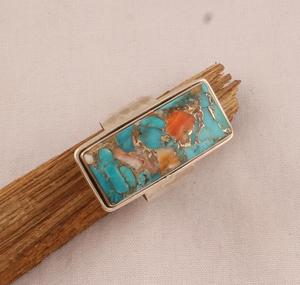 Bague en cuivre turquoise faite à la main Bague en argent délicat Bijoux fins Cadeau parfait pour elle - Product Image 5