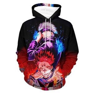 Sudadera con capucha oversize al por mayor, sudaderas con capucha lisas, logotipo personalizado, estampado por sublimación 3D, diseño de anime y dibujos animados para hombre, sudadera con capucha de punto. - Product Image 3